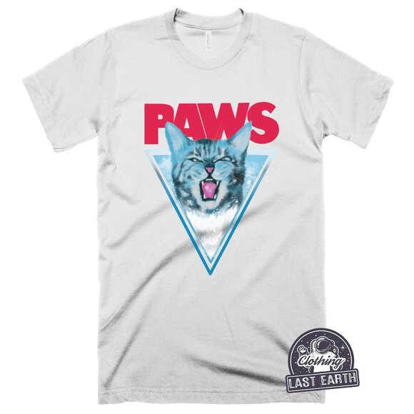 Paws T-Shirt Funny Cat Shirt Jaws Shirt Cat Lover Gift Crazy Cat Person - Picture 1 of 2